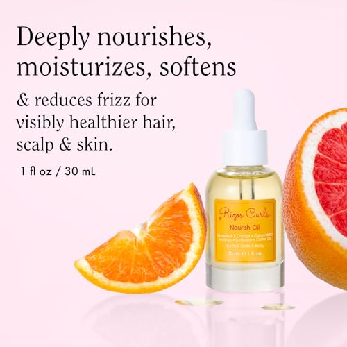 Rizos Curls Nourish Oil Strength & Frizz Control - Improve Split Ends & Repair Dry Brittle Hair Smooths & Hydrates All Hair Types Straight, Wavy, Curly Non-Greasy, Sulfate & Paraben Free