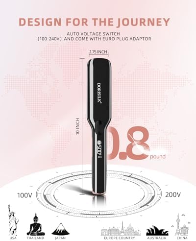 DORISILK 500 Degree High Temp Professional Hair Straightenr ， Ceramic Wide Flat Iron ，2 in 1 Hair Straightener and Curler，Plasma Flat Iron Get Frizz-Free and Shiny 500FW1