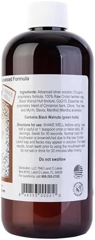 Simply Silver Mouthwash Cinnamon Flavor-All Natural Colloidal Silver Mouthwash with Patent Pending Formula, Alcohol and Fluoride Free, 16 oz