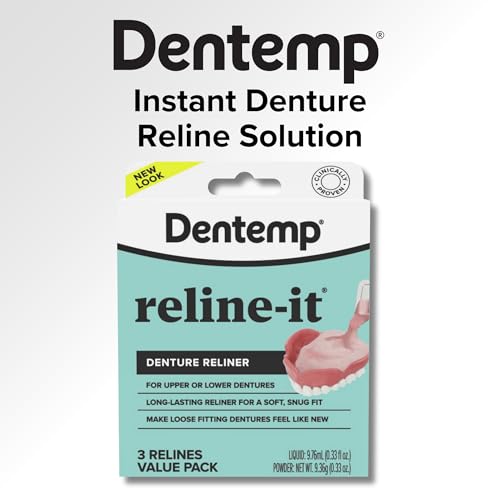 Dentemp Denture Reline Kit Value Pack - Advanced Formula Reline It Denture Reliner - Denture Kit to Refit and Tighten Dentures for Both Upper & Lower Denture (2 Pack (6 Relines))