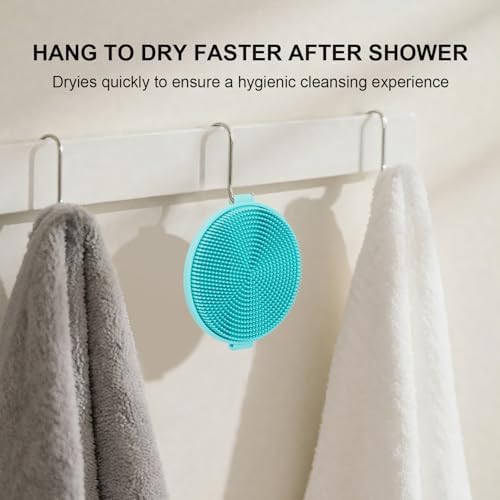 Silicone Body Scrubber Brush - Gentle Exfoliating and Lather Well - Fast-Drying, Hygienic, BPA-Free Silicone Body Exfoliator for Sensitive Skin, Men & Women