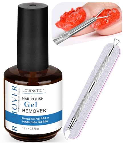 LOUINSTIC Gel Polish Remover: Professional Gel Nail Polish Remover for Nails, 3-5 Minutes Easy Quick Gel Nail Remover