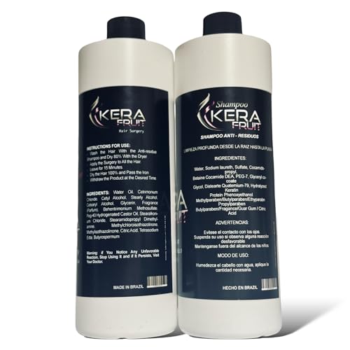 KERA FRUIT Cirugia Capilar Para el Cabello Libre de Formol - Antifrizz Deep Hydratation - Repair Hair Treatment - Professional Results - Formaldehyde Free 16oz with Shampoo - keratin Treatment.