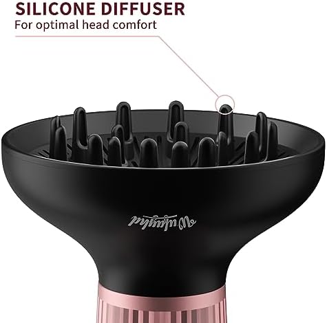 Diffuser Hair Dryer for Curly Hair: Professional 2 in 1 Diffuser & Hair Dryers with Ionic & Ceramic Technology for Wavy Hair Enhances Curls and Waves While Reducing Frizz, Gifts for Women