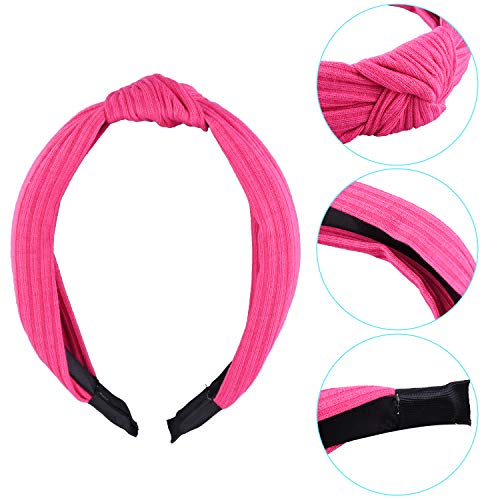 SIQUK 15 Pieces Top Knot Headband Turban Headbands with Cross Knot Wide Cloth Knotted Headbands for Womem and Girls