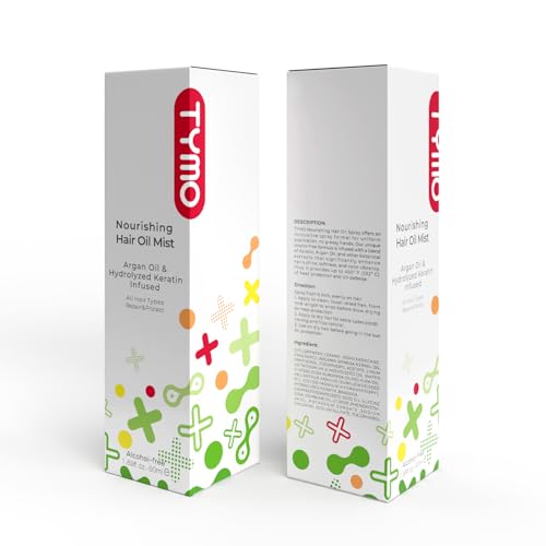 TYMO Argan Hair Oil Spray - Hydrating Veganic Natural 6 Blend Oil for Frizzy & Dry Hair, Organic Pure Formula, Daily Use for Hair, Smooth Damaged Ends, Olive Oil Infused, Add Shine