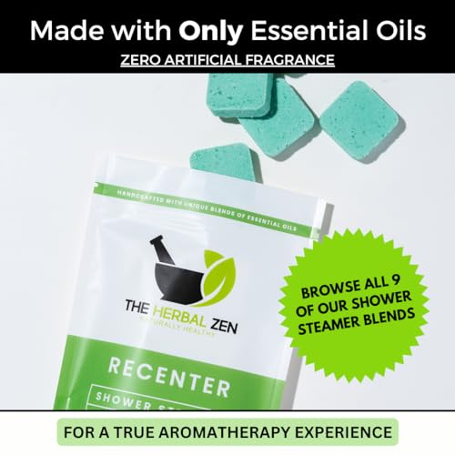 Recenter Shower Steamers Aromatherapy with Lavender and Eucalyptus Essential Oils, Aromatherapy Shower Bombs, Self Care Gift, Birthday Gift for Women, Bath Steamer for Women and Men