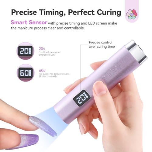 SAVILAND SSPro X U V Light for Gels Nails : 8s U V LED Nail Lamp with Smart Sensor 360° Rotatable Magnetic Nail Light Flash Cure Lamp for Gel Stand 2 Timer LCD Screen Nail Light Use Home DIY