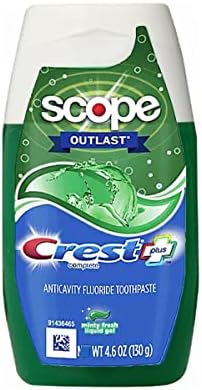 Crest Complete Whitening Plus Scope Tartar Control Toothpaste, Minty Fresh Liquid Gel, 4.6 Oz (130g) - Pack of 2