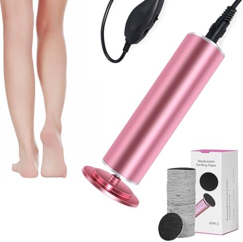 Dermave Electric Foot Callus Remover – Pedicure Tool with 60pcs Sanding Discs, Electric Foot Callus Remover, Callus Remover for Feet - Foot File for Dead Cracked Skin, Men/Women (Pink)