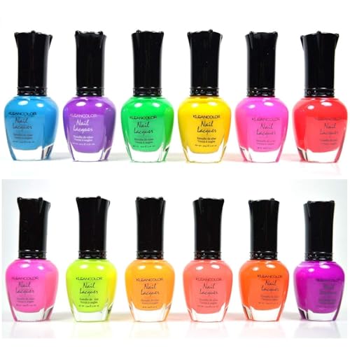 Kleancolor NEON COLORS 12 FULL COLLECTION SET NAIL POLISH LACQUER