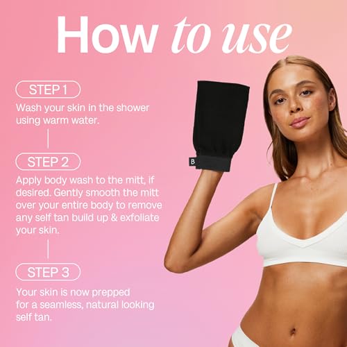 Bali Body Exfoliating Mitt | Effectively Remove Self Tan Build Up | Gently Exfoliates & Preps Skin for a Seamless, Natural Self Tan Application | Reusable and Easy to Clean Exfoliating Glove
