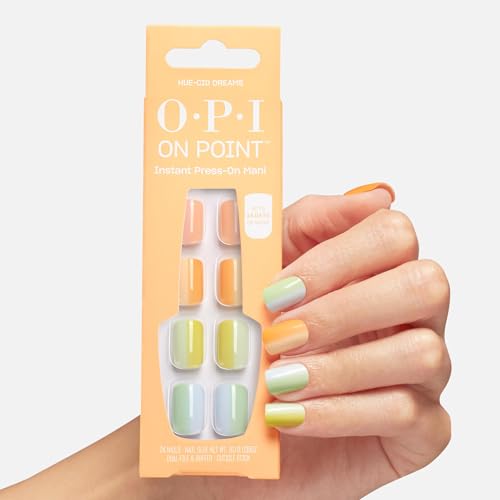 OPI On Point Press On Nails | Square, Squoval, & Almond Shape Nail Art | Short to Long Length | 24 Count With Nail Glue | Instant Press-On Mani | OPI'm Dreaming Collection