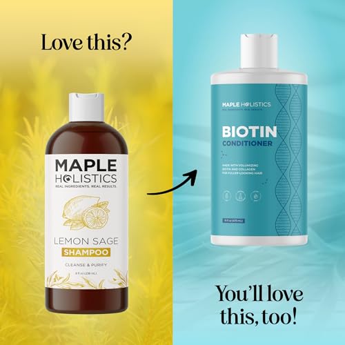 Sulfate Free Shampoo for Oily Hair - Lemon Sage Clarifying Shampoo for Build Up and Oily Scalp Care with Rosemary Essential Oil - Deep Cleansing Rosemary Shampoo for Greasy Hair and Product Build Up