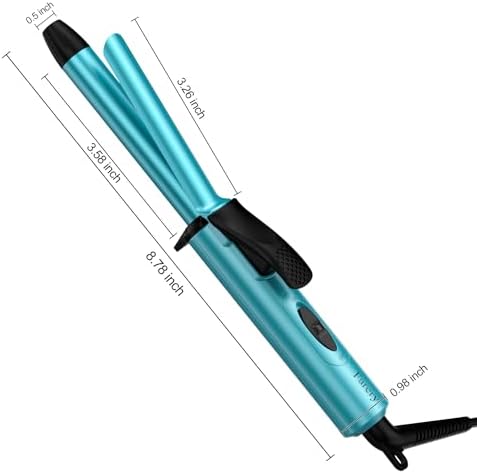 Travel Size Mini Curling Iron, Dual Voltage 1/2 Inch Ceramic Mini Hair Curler for Short Hair, Infused with Keratin & Argan Oil, Travel Curling Iron with Storage Bag