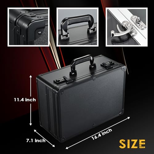 Barber Case 6 Clippers Sliding Tray, Profesional Barbers Briefcase Tool Case, Barber Cases for Clippers and Supplies, Hair Scissors Trimmer Organizer, Salon Hair Grooming Hard Travel Suitcase