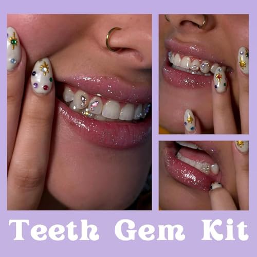 Fiorland DIY Tooth Jewelry Kit – 2025 New Sparkling Crystal Gems Starter Set for Teeth Decoration, Easy at-Home Smile Bling Accessory Kit