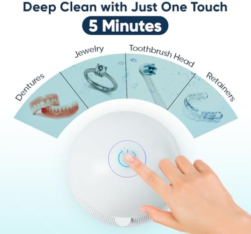 Swissklip ShinePod Ultrasonic Dental Cleaning Pod | Ultrasonic Retainer Cleaner Machine | Mouth Guard Cleaner| Night Guard Cleaner| Aligner Cleaner | Denture Cleaner - White