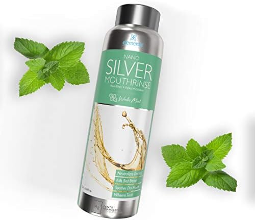 Dentist Formulated Nano Silver Xylitol Mouthwash with Calcium, PH Balanced, Enamel Strengthening Oral Rinse Alcohol and Fluoride Free (Wintermint)