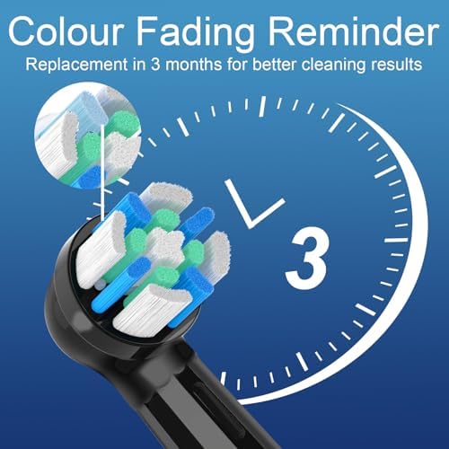 8 Pack IO Replacement Heads Compatible with Oral B iO 2/3/4/5/6/7/8/9/10 Series Electric Toothbrush, Brush Heads Compatible with Oral B iO for Gentle Dental Care (Black)