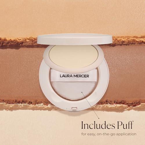 Laura Mercier Ultra-Blur Talc-Free Waterproof Translucent Pressed Setting Powder, 16HR Weightless Wear and Shine Control, Hyaluronic Acid Infused for 24HR Hydration, Natural Finish, Includes Puff