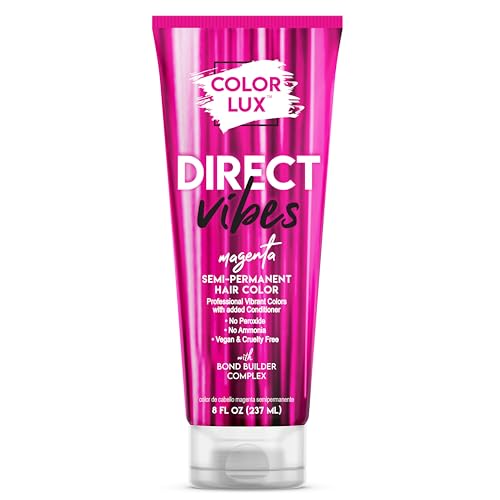 Direct Vibes Semi-Permanent Hair Color, Magenta, Vibrant & Long-Lasting Shade, Ammonia-Free, Vegan, Sulfate-Free, Paraben-Free, 8 fl oz