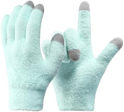 MoyRetty Touchscreen Silicone Moisturizing Gloves for Dry Hands Overnight, Reusable Hand Spa Gloves with Vitamin E & Jojoba Oil(Green)