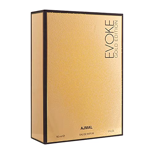Ajmal Evoke Gold Edition Eau De Parfum 3.0 Oz / 90 ML For Men - Long Lasting Fresh Spicy Fragrance Made in Dubai