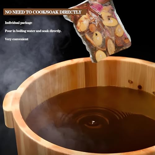 Herbal Foot Soak Bag Set - Ginger Infused Detox Foot Bath for Dry, Cracked Feet & Lymphatic Drainage,30-Pack Detox Soak to Purify & Revitalize Feet,艾草生姜中药泡脚包900g