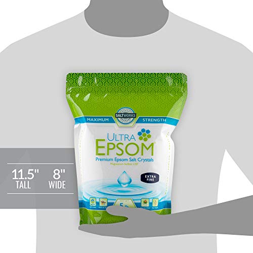 SaltWorks Ultra Epsom Bath Salt, Unscented, Extra Fine Grain, 5 Pound Bag