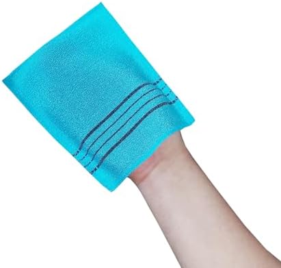 Korean Asian Exfoliating Bath Washcloth Mitt for Remove Dead Skin.Exfoliating Body Scrubber.Exfoliating Gloves for Body Scrub (blue10 pink10)