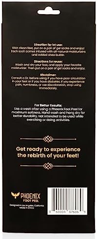 Moisturizing Gel Socks for Men - Extra Large - 2 Pairs - with Shea Butter - Paraben Free - Reuseable Moisturizing Socks - Phoenix Foot Peel™