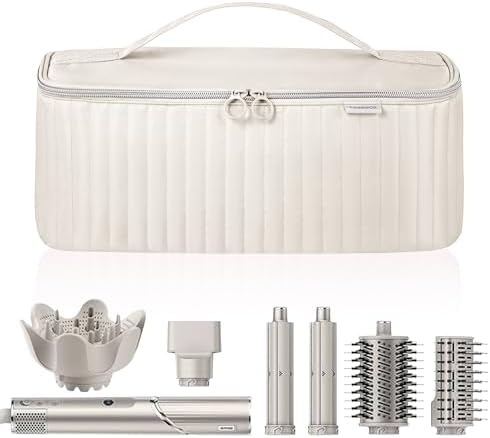 Travel Carrying Case for Hair Dryer Shark Flexstyle Dyson Airwrap Brush Hair Accessories Tools Storage Bag for Revlon Hairdryer Styler Organizer (Beige)