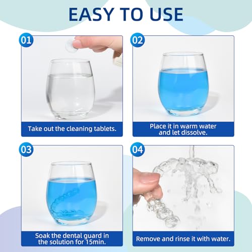 Retainer & Denture Cleaner Tablets (240 count) - Dental Aligner, Mouth & Night Guards, False Teeth Cleaning