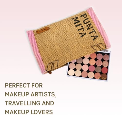 FIXY Magnetic Makeup Palette | Empty Refillable Organizer (5.7x4.3) with 20 Bonus 21mm Metal Pans - Travel Friendly for Eyeshadow, Blush, Foundation - Declutter & Organize