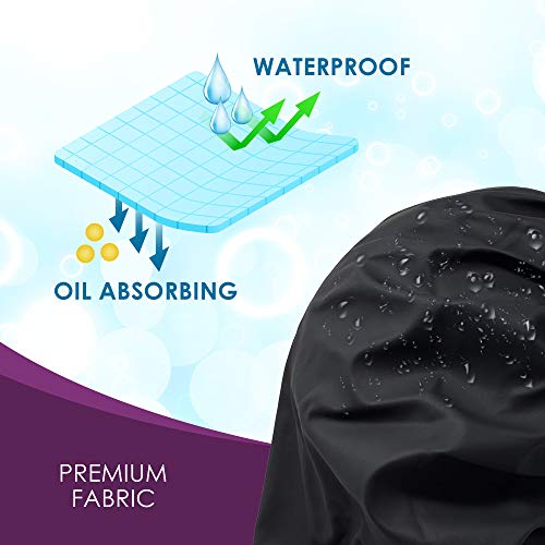 Only Reusable Oil Proof Nightcap, Protective Hair Bonnet and Shower Cap Too. Leakproof, Oilproof, and Waterproof. Larger Area to Accommodate Long Hair, Comfort Elastic Band (Small to Medium)
