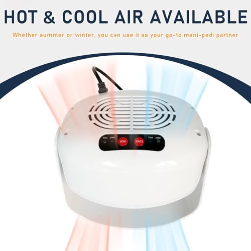 Nail Dryer for Regular Polish, Rotating Regular Polish Nail Dryer Fan with Hot and Cool Air, Professional Air Nail Fan for Salon and Home Use