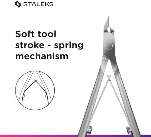 Staleks Pro Professional Cuticle Nippers SMART 10 – 7mm Blade Cuticle Trimmer Stainless Steel Ergonomic Grip Sharp & Durable Ideal for Manicure