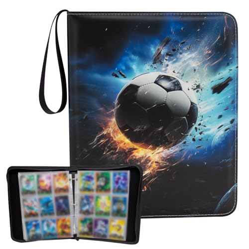 900 Pockets card binder Football Card Binder, Football Trading Cards, Display Case with Football Card Sleeves Card Holder Protectors Set for Football Cards (Football 3)