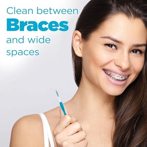 GUM Proxabrush Go-Betweens - Wide - Interdental Brushes - Soft Bristled Dental Picks for Plaque Removal Health - Safe for Braces & Dental Devices, 10ct (Pack of 6)