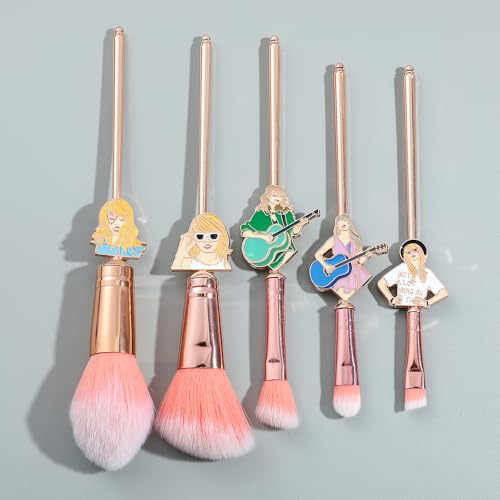 Famous Pop Female Singer Makeup Brush Set - Creative Metal Taylor Makeup Brushes, Makeup Gifts for Fans, Female Friends, Collectible Souvenirs (Taylor Cosmetic Brushes)