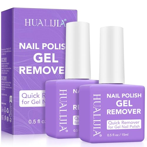 Gel Nail Polish Remover, (2pcs) Gel Polish Remover for Nails, No Need for Foil, Quick & Easy Polish Remover In 3-5 Minutes, No Need Soaking Or Wrapping-0.5 floz