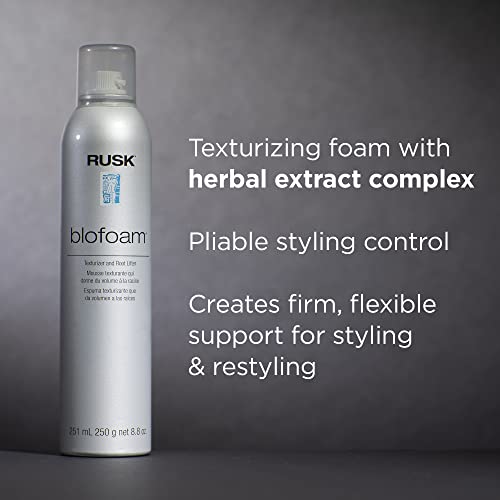 RUSK Designer Collection Blofoam Extreme Texture and Root Lifter, Spray-On Texturizing Foam, 8.8 oz