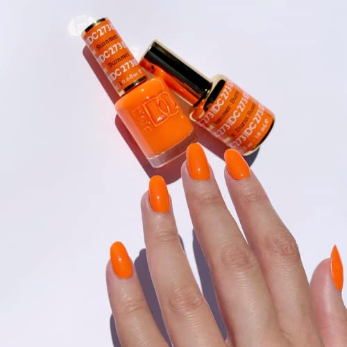 DND DC Gel Polish Set, Orange Collection, UV/LED GelPolish and Air Dry Nail Lacquer, Matching Chip-Free Polish Duo, 0.5 Fl Oz Each
