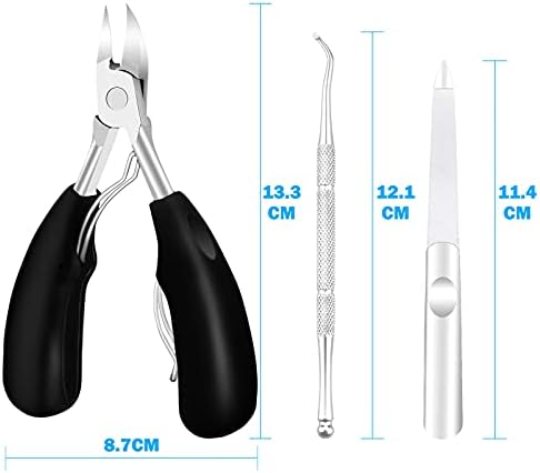 Podiatrist Toenail Clippers, Pedicure Toenail Cutters with Super Sharp Curved Blade, Professional Thick & Ingrown Toe Nail Clippers for Adults & Seniors