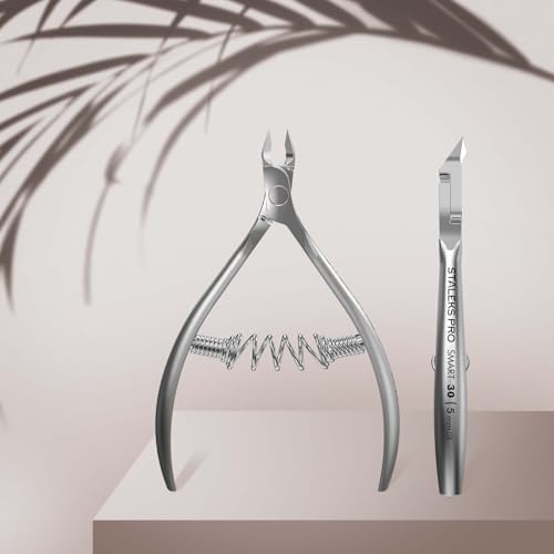 Staleks Pro Cuticle Trimmer - Professional Stainless Steel Cuticle Nipper with Sharp 5mm Blade: Durable Manicure and Pedicure Tool for Nail Care NS-30-5