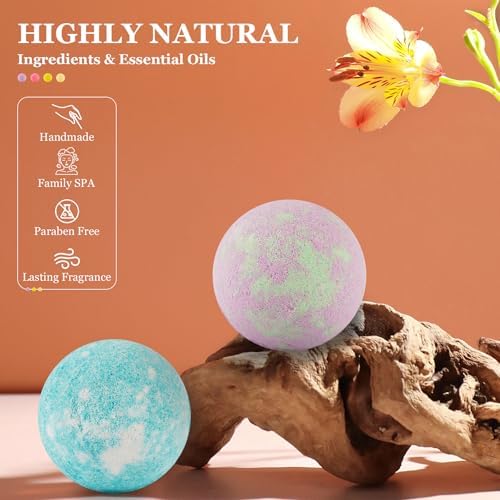 Bath Bombs for Women Gift Set, 50 Pcs Natural Organic Bubble Bathbombs with 10 Rich Scents, Handmade Bubble Bath Fizzy, for Bubble Bath Spa,Her/Him,Wife,Girlfriend,Mother Present Giving