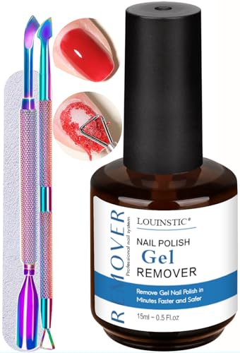 Gel Nail Polish Remover-1PC Professional Gel Remover Kit contains 2 Manicure Tools and 1 Nail File, No Need to Soak or Wrap, Easy & Quick to Remove Nail Polish at Home, Easy to Use