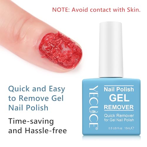 Gel Polish Remover for Nails (3pack), Easy & Quick Soak Off Gel Polish Remover in 3-5 Minutes, No Damage to Nails, for Salon & Home Use