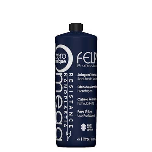 Felps Professional Omega - Thermal Sealing and Zero Unique Nanoplasty - Straightening & Smoothing Hair Treatment - Brazilian Keratin Blowout - Formaldehyde Free 1L/33.81oz
